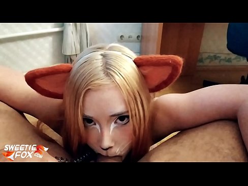 ❤️ Kitsune yutmak çük ve boşalmak içinde ona ağız ❤️ Süper porno bizde ﹏